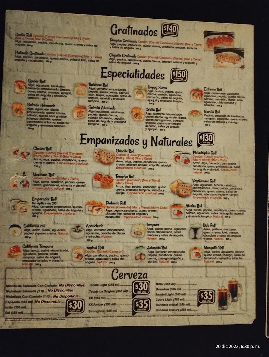 Happy Sumo Sushi Boulevard Menu - Image 1